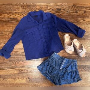 Banana Republic Gauze Button Up Top